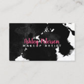 zwarte waterverf brushtrokes make-up typografie visitekaartje (Voorkant)