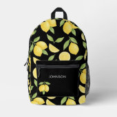 Zwarte Waterverf citroenpatroon Bedrukte Rugzak (Voorkant)