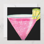 Zwarte Waterverf Cocktail happy birthday Kaart (Achterkant)