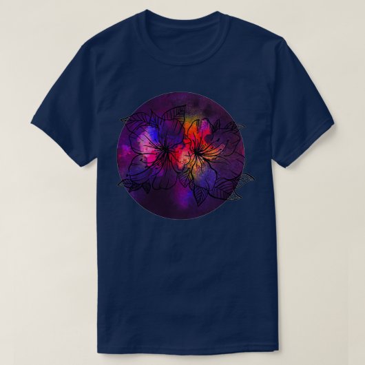 Zwarte Waterverf Daylily Flower T-shirt (Design voorkant)