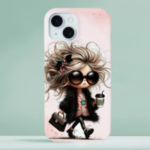 Zwarte Waterverf Eigenzinnige Urban Girl Coffee Ru