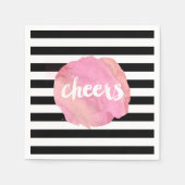 Zwarte Waterverf en roze kaas Servetten (Voorkant)