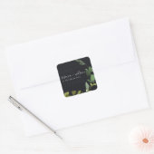ZWARTE WATERVERF EUCALYPTUS VERLIES EN DANK WEDING VIERKANTE STICKER (Envelop)