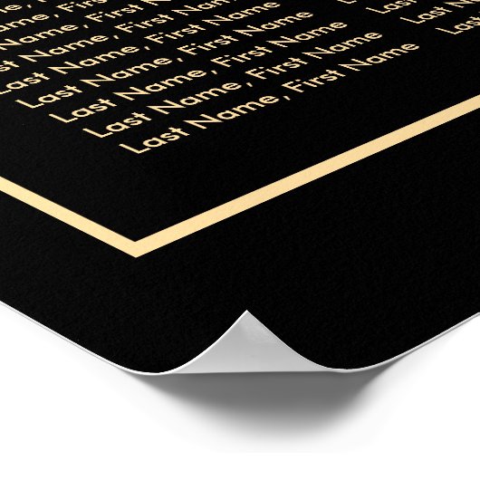 Zwarte Waterverf Floral Wedding Seating Chart 12 Poster (Hoek)