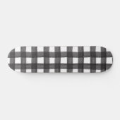 Zwarte Waterverf Gingham Skateboard (Horizontaal)
