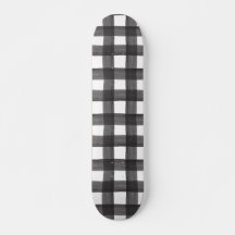 Zwarte Waterverf Gingham Skateboard