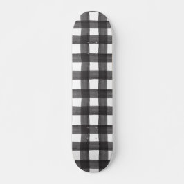 Zwarte Waterverf Gingham Skateboard
