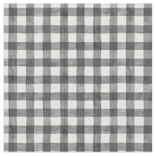 Zwarte Waterverf Gingham Stof (Close Up)