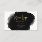 Zwarte Waterverf Gold Glitter Beauty Loyalty-kaart Klantenkaartje (Achterkant)