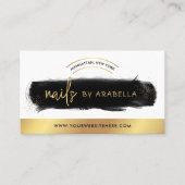 Zwarte Waterverf Gouden Glitter Manicure Nail Arti Visitekaartje (Voorkant)