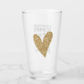 Zwarte Waterverf Inspirerend woorden Gold Heart Glas (Achterkant)