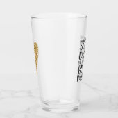 Zwarte Waterverf Inspirerend woorden Gold Heart Glas (Rechts)