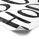 Zwarte Waterverf Inspirerend woorden Gold Heart Poster (Hoek)