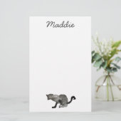 Zwarte waterverf keukenkat briefpapier (Staand voorkant)