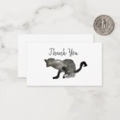 Zwarte waterverf keukenkat notitiekaartje (Voorkant / Achterkant in situ)