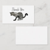 Zwarte waterverf keukenkat notitiekaartje (Voorkant / Achterkant)