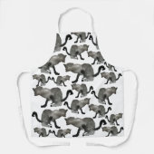 Zwarte waterverf keukenkat schort (Voorkant)