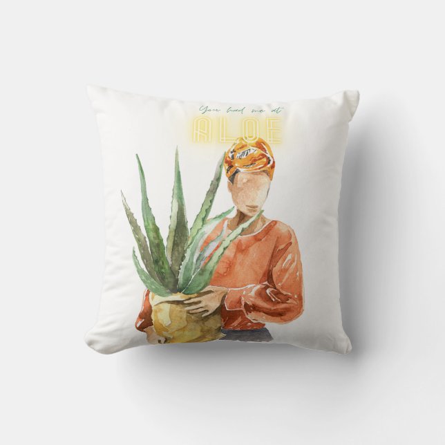 Zwarte Waterverf Kussen (Voorkant)