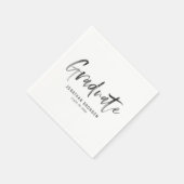 Zwarte Waterverf Lettering Afstuderen Servet (Hoek)