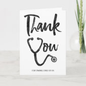 Zwarte waterverf lettertype stethoscoop verpleegku kaart (Voorkant)