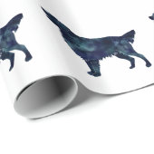 Zwarte Waterverf met platte beklede rugleuning Sil Cadeaupapier (Rol Hoek)