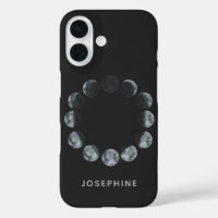 Zwarte Waterverf Moon Phases Personeelsformaten