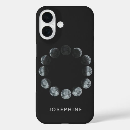Zwarte Waterverf Moon Phases Personeelsformaten Case-Mate iPhone Case (Achterkant)