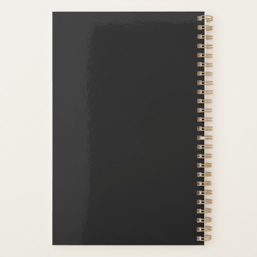 Zwarte Waterverf Moon Phases Personeelsformaten Planner (Achterkant)