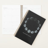 Zwarte Waterverf Moon Phases Personeelsformaten Planner (Display)