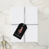 Zwarte Waterverf Notenkraker Kerstcadeau Cadeaulabel (Met Touw)