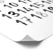 Zwarte waterverf Nummers 123 educatieve print (Hoek)