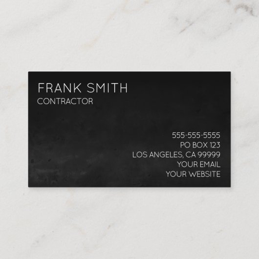 Zwarte Waterverf Ombre Visitekaartje (Achterkant)