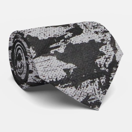 Zwarte Waterverf op wit Stropdas (Opgerold)