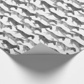 Zwarte Waterverf paarden Cadeaupapier (Hoek)