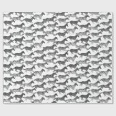 Zwarte Waterverf paarden Cadeaupapier (Vlak)