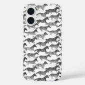 Zwarte Waterverf paarden Case-Mate iPhone Case (Achterkant)