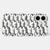 Zwarte Waterverf paarden Case-Mate iPhone Case (Achterkant (horizontaal))