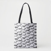 Zwarte Waterverf paarden Tote Bag (Voorkant)
