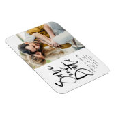 Zwarte Waterverf penseelkalligrafie bespaart onze  Magneet (Rechterzijde)