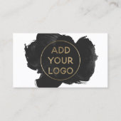 Zwarte waterverf penseelstreek uploadt uw logo visitekaartje (Voorkant)