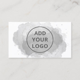 Zwarte waterverf penseelstreek uploadt uw logo visitekaartje