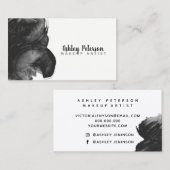 Zwarte waterverf penseelvormende make-uptypografie visitekaartje (Voorkant / Achterkant)