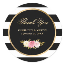 Zwarte  Waterverf Roze Floral Hartelijk dank