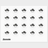 Zwarte Waterverf Rozen Elegant Wedding Favor Ronde Sticker (Vel)