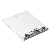 Zwarte Waterverf Rozen Floral Garland gepersonalis Notitieblok (Schuin)