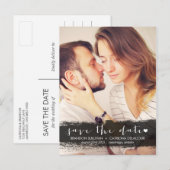 ZWARTE WATERVERF SPLASH BEWAREN HET DATUM BRIEFKAA AANKONDIGINGSKAART (Voorkant / Achterkant)