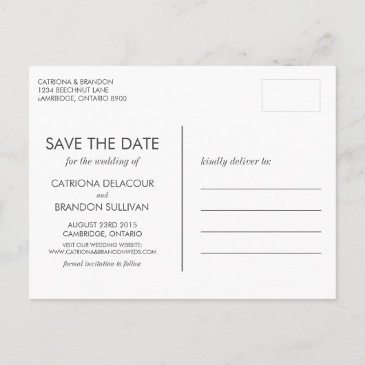 ZWARTE WATERVERF SPLASH BEWAREN HET DATUM BRIEFKAA AANKONDIGINGSKAART (Achterkant)