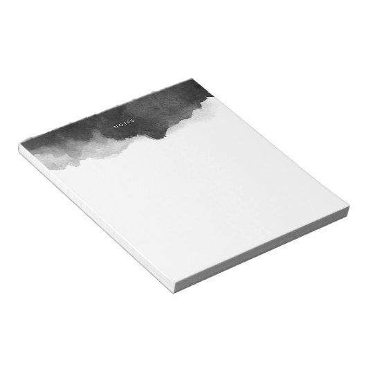 Zwarte Waterverf Splash Persoonlijk Notitieblok (Schuin)