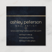 Zwarte waterverf van de goudtipografie van de kuns vierkante visitekaartje (Achterkant)