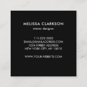 zwarte waterverf vierkante visitekaartje (Achterkant)